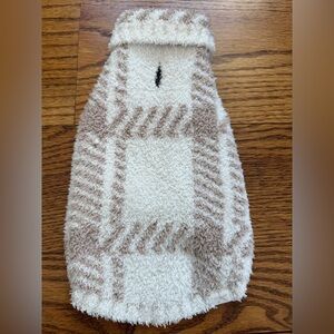Barefoot Dreams Cozy Tan Plaid Dog Sweater XS Xsmall